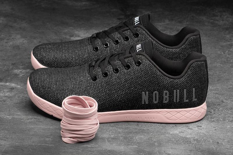 Black Nobull Heather Dusty Rose Men's Trainers | CA G1517S